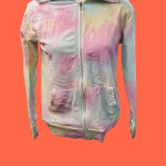 Pastel Tie Dye Zipper Hoodie - Picture 2 of 7